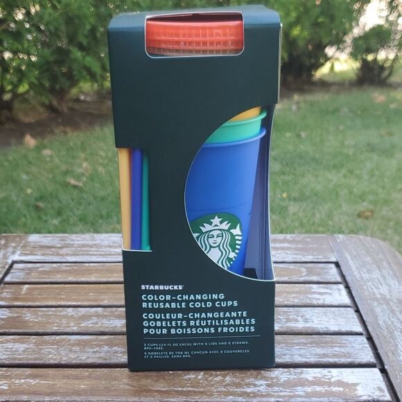 Starbucks NEW Color Changing Reusable Cold Cups 2020 Set of 5 NWT - Picture 1 of 4